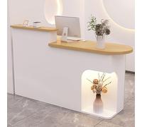 Modern Reception Desk with Lockable Drawers - Stylish Front Counter Table for Salon Or Office - Natural Wood Finish - 80cm/31.4in - Ideal for Reception Rooms