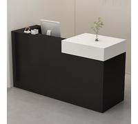 Modern Retail Checkout Counter with Lockable Drawer, Reception Desk with Open Storage, Office Reception Table (Left Side), 100x50x100cm - Ideal for Retail and Hospitality