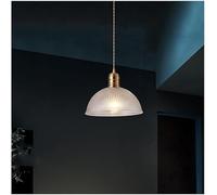 Modern Ribbed Glass Ceiling Hanging Lamp Hand-Blown Large Glass Dome Pendant Light Cone Gold Industrial Farmhouse Chandelier,style minimaliste