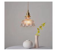 Modern Simple LED Pendant Lights Restaurant Hallway Copper Knob Switch Wire Adjustable Clear Glass Dining Room Light Fixture