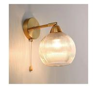 Modern Spherical Clear Glass Wall Sconce With Pull Cswitch Vintaged Adjustable Arm Hallway Wall Light Fixtures Nordic Farmhouse Wall Mounted Lamp(Wall Mount)/Pull C Switch