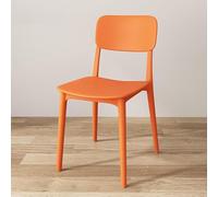 Modern Stackable Dining Chairs, Armless Lightweight Event Chair, Indoor Plastic Stool, Load Capacity 400kg, for Kitchen Restaurant Living Room (Orange)