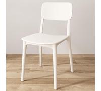 Modern Stackable Dining Chairs, Armless Lightweight Event Chair, Indoor Plastic Stool, Load Capacity 400kg, for Kitchen Restaurant Living Room (White)