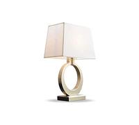 Modern Style Golden Hollowed Out Base Beside Living Room Bedroom Table Lamp Desk with White Fabric Shade
