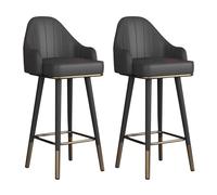 Modern Swivel Bar Stools Lot de 2 barres en cuir PU avec dossier stylisé pour la maison, le bar ou l'île de cuisine, idéal pour la décoration de la salle à manger