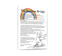 Modern Sympathy Wall Art for Pet Loss, Rainbow Bridge Poem Canvas Print, In Loving Memory Home Decor & Gift(Unframed,12x18inch(30x45cm))
