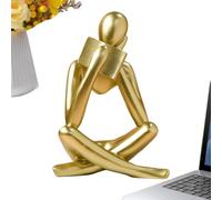 Modern Thinker Figurine, Abstract Aesthetic Ornament, Compact Desk Sculpture for Bookshelf and Coffee Table, Resin Decorative Piece, Artistic Home Accent for Housewarming Gift Shelf Bathroom Display