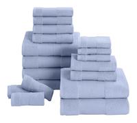 Modern Threads Air Cloud Ensemble de Serviettes 100% Coton peigné, Bleu, 18-Piece