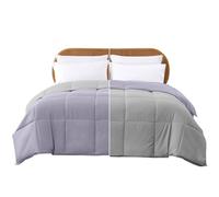 Modern Threads Amrapur Overseas Couette en Duvet d'oie Alternative en Microfibre matelassée réversible pour lit Double améthyste et Argent