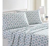 Modern Threads Draps imprimés en Microfibre Douce - Draps de lit Luxueux en Microfibre - Comprend Un Drap Plat, Un Drap-Housse avec Poches Profondes et des taies d'oreiller Forever Roses King