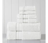 Modern Threads - Ensemble de serviettes 6 pièces 100 % coton peigné Spun Loft - Serviettes de bain, essuie-mains et débarbouillettes - Super abso