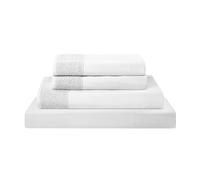 Modern Threads Includes Flat, Fitted Sheet with Deep Pockets, & Pillowcases Parure 4 pièces en Microfibre avec Dentelle crochetée-Blanc-Lit Double, Entier
