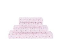 Modern Threads Parure de lit Douce et Soyeuse en Microfibre Infroissable, avec Drap Plat, Drap-Housse avec Bonnets Profonds et taies d'oreiller, Rose à Motif Fleurs (Blush), lit King Size