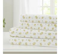 Modern Threads Parure de lit Douce et Soyeuse en Microfibre Infroissable, draps de lit de Luxe en Microfibre Comprenant Un Drap Plat, Un Drap-Housse avec Poches Profondes et des taies d'oreiller (Or