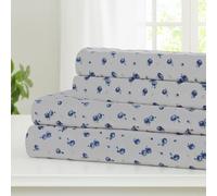 Modern Threads Parure de lit Douce et Soyeuse en Microfibre Infroissable, draps de lit de Luxe en Microfibre Comprenant Un Drap Plat, Un Drap-Housse avec Poches Profondes et des taies d'oreiller Bleu