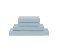 Modern Threads Parure de lit en Microfibre Douce - Draps de lit Luxueux en Microfibre - Comprend Un Drap Plat, Un Drap-Housse avec Poches Profondes et des taies d'oreiller Bleu Brume pour lit Double