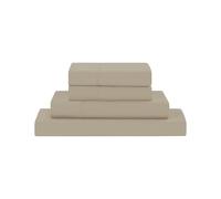 Modern Threads Parure de lit unie en microfibre douce, avec drap plat, drap-housse avec poches profondes et taies d'oreiller, taupe, lit king size