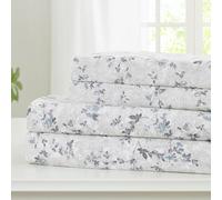 Modern Threads Silky Soft Microfiber and Wrinkle Free Sheets - Luxurious Microfiber Bed Sheets Includes Flat Sheet, Fitted Sheet with Deep Pockets, & Pillowcases Kashmir Rose Blue, Twin
