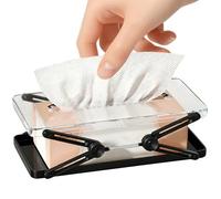 Modern Tissue Holder Box with Spring Mechanism | Spring-Loaded Modern Tissue Case for Bathrooms, Kitchens, Dining Rooms, TV Stands, Nightstands, Dressers, and Home Spaces Decor