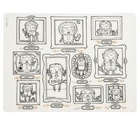 modern-twist MT 011328 Enfants Grand Set de Table Si Je suis avec 4 marqueurs, Silicone, Blanc, 40 x 32 x 1,12 cm