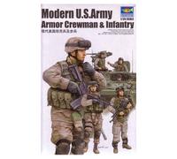 Modern U.s.army Armor Crewman & Infantrymaquette Trumpeter Figurines Modernes U.