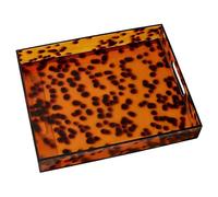 Modern Vanity Tray, Decorative Counter Organizer, Large Tortoiseshell, Elegant Display for Beauty Storage, Durable Resin Craftsmanship, Bathroom Accessories Collection, Home Decor for Makeup Perfume