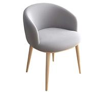 Modern Velvet Dining Chair with Wood-Look Metal Legs Soft Fabric Padded Seat and Backrest Stylish Grey Upholstered Chair for Dining Room Kitchen Or Living Room