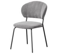 Modern Velvet Dining Chairs Comfortable Padded Kitchen Chairs Without Arms Metal Legs Stylish Accent Seating for Dining Room and Living Room (Gray Black)