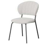 Modern Velvet Dining Chairs Comfortable Upholstered Kitchen Chairs Without Arms Metal Legs for Dining Room & Living Room (White Black)