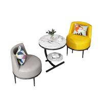 Modern Velvet Living Room Table and Chair Set, Luxury 3/4 Piece Conversation, PU Leather Single Sofa Chairs with Marble(A)