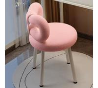 Modern Velvet Vanity Chair Padded Butterfly Chair with Medium Back Stylish Makeup Stool for Salon - Elegant Pink Dressing Room Furniture