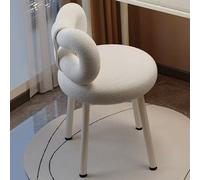 Modern Velvet Vanity Chair Padded Butterfly Chair with Mid-Back Support Stylish Makeup Stool for Salon & Home Elegant White Upholstered Seating
