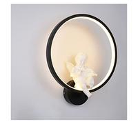 Modern Wall Lamps Art Angel Nordic Creative for Living Room Bedroom Bedside Lighting Bracket High-Power Led Lustre Home (Color : Coupleswhite) (Angleviolinblack)