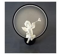 Modern Wall Lamps Art Angel Nordic Creative for Living Room Bedroom Bedside Lighting Bracket High-Power Led Lustre Home (Color : Coupleswhite) (Anglehornblack)