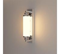Modern Wall Sconce Led Chrome Wall Mount Light Indoor Wall Sconces with White Glass Lamp Shade, 20W Vanity Wall Lighting Fixtures for Living Room Bedroom Mirror Cabinet/3 Color Mode