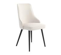 Modern Waterproof PU Leather Dining Chair with Metal Legs for Kitchen Living Room Counter - Stylish Black & White Design