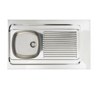 MODERNA Évier à poser Lavelli inox 18/10 lisse 1 cuve 1 égouttoir - 1000x600mm