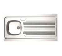 MODERNA Évier à poser Lavelli inox 18/10 lisse 1 cuve 1 égouttoir - 1200x600mm