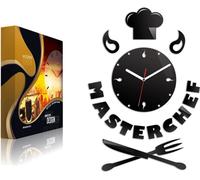 ModernClock, horloge de cuisine, horloge Masterchef, horloge murale, noir