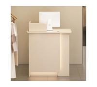 ModernDesk avec tiroir verrouillable 120 cm Compteur de caisse pour magasins, bureaux et halls, comptoir avant élégant couleur abricot, design élégant et fonctionnel pour les entreprises.