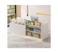 ModernDesk Bureau avec comptoir de caisse et rangement verrouillable Design spacieux pour salons de travail et usage médical L300 cm Solution de mobilier élégante et fonctionnelle