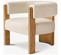 ModernDining Lot de 6 chaises de salle à manger avec accoudoirs et côtés en tissu rembourré et pieds en bois Noir