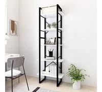 Moderne 5-stöckige Bücherregal Weiß 60x30x175 cm aus Holzwerkstoff mit Metallrahmen, Hohe Stabilität für Wohnzimmer, Büro, Kinderzimmer, Einfache Montage und Reinigung, Ideal für Bücher und Deko
