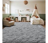 Moderne à Poils Longs 115 x 190 cm Antidérapant, Extra Large, Moelleux et Moderne Tapis Salon à Poils Courts pour Chambre à Coucher, Gris Clair