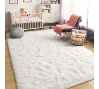 Moderne à Poils Longs 50 x 300 cm Antidérapant, Extra Large, Moelleux et Moderne Tapis Salon à Poils Courts pour Chambre à Coucher, Blanc