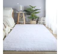 Moderne à Poils Longs 80 x 90 cm Antidérapant, Extra Large, Moelleux et Moderne Tapis Salon à Poils Courts pour Chambre d'enfant, Blanc