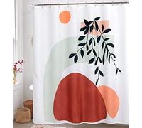 Moderne Abstrait Boho Tissu Rideaux de Douche Ensemble Art Contemporain Minimaliste Ligne Formes décoratif Bain Rideau Bain Couverture 170x210cm/WxH Rideaux