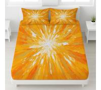 Moderne Abstrait Drap Housse Doux Housse de Matelas, Impression de Soleil Levant Lignes Lavable Ajustable Drap-Housse Poche Profonde 30 cm, Ensemble de Literie(180 x 200, Style Peinture à l'huile)