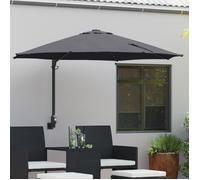 Moderne Anti-UV Parasol de Jardin Mural avec LEDs Antracite 248 cm FR(29699681)