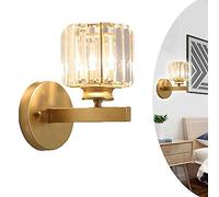 Moderne Applique Murale En Cristal Lampe Décoratif E27 Mur Montage Lampe Métal verre LED Créatif Fer Simple pour Chevet Couloir Maison Salon Chambre Allée Escalier salle à manger couloir Doré